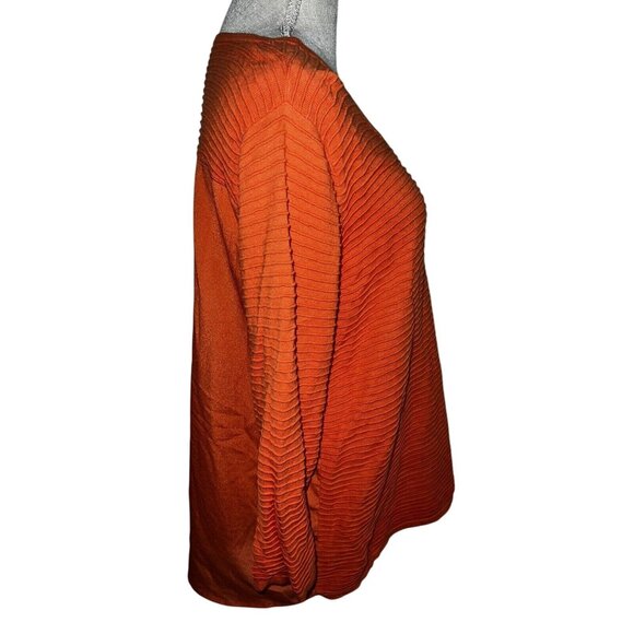 Calvin Klein Ribbed Orange Sweater L Womens Cotton Blend Made In China - Picture 2 of 4